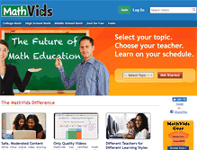 Tablet Screenshot of mathvids.com